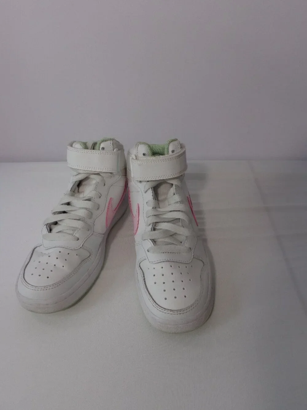 Nike Court Borough Mid 2 (GS) White Pink Green Glaze CD7782-111 Youths Size 3.5Y